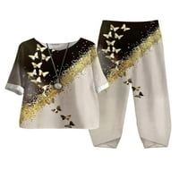 Dame Sleepwear cvjetno tiskovina noćna odjeća elastična struka LooNGweb odjeća Pajamas svakodnevna habanja trenerka leptir 5xl