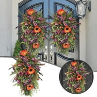 Proljeće Ljeto ulaznih vrata Suncokret cvjetni suzavi vijenac umjetni cvjetni vijenac za kućnu vjenčanje rustikalni vikendica Mailbo Decor