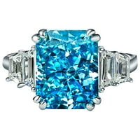 Nakit plavi dijamantski nakit za vjenčanje za angažman prstenje za žene za žene legura nebesko plavo