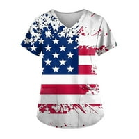 Vrhovi za žene američke zastave Grafičke tees Star Stripes Patriotske majice Dan nezavisnosti Ispis