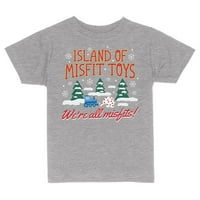 TeeSandtankyou Islands of Misfit Božić Kids Kids Majica 5t Heather Grey