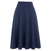 Plus veličina ženske suknje- kauzalne ženske suknje tamno plave veličine l