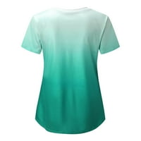 Levmjia Ljetni ženski vrhovi majice kratki rukav plus veličina modna V-izrez Radna uniforma za ispis