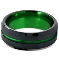 Manoukian Tungsten Vjenčani prsten za muškarce Žene Zelena crna Crna ivica četkani polirani vijek trajanja