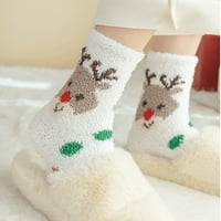 ertutuyi dame božićne tiskovne čarape za podneske čarape plišane čarape bijele boje