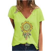 Vintage Suncokretove košulje za žene kratki rukav plaža Ležerne prilike Ležerne prilike ljetna majica