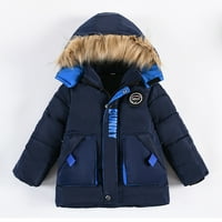 Zimska jakna Dječja dječaka Topla kaput s kapuljačom Modna i udobna odjeća Mornarica Veličina 100
