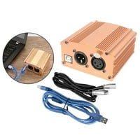 Mikrofon 48V s adapterom XLR audio kabl i USB kabl za kondenzator mikro mikrofona - Zlatni, 9.3x8.8x