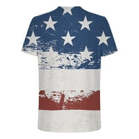 Muška dnevna majica za neovisnost okrugla vrat 3D zastava Print Theps Fitness Sportska majica kratkih