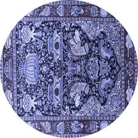 Ahgly Company u zatvorenom okruglom životinjskim plavim tradicionalnim prostirkama područja, 7 'krug
