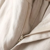 USMixi ženske pola hlače Ljeto casual puni gumb visoki struk plus veličine kratke hlače udobne pamučne
