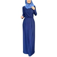 Haljine žene kaftan abaya haljina s dugim rukavima self-kravata Flowy maxi haljina za žene