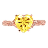 2.1ct srce od žuto simulirani dijamant 14K 14K ruže zlatne godišnjice za angažman prsten veličine 6,75