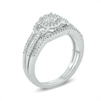 Cali Trove 10k bijeli zlatni karat okrugli bijeli dijamantni kompozitni prsten