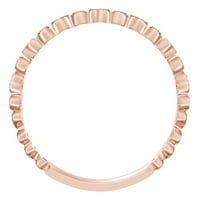 0. CARAT Okrugli prirodni dijamantni prsten za angažman za angažman 14K čvrstog ruža Zlatna prstena veličine-8,5