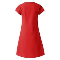 Ljetne haljine Maxi opuštena čvrsta boja FIT TERRY pamuk i kratki rukav V izrez Maxi haljina plus veličina