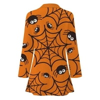 Ponude dan, Termeek Jesen Halloween Print Cardigan za žene, Ležerne košulje s dugim rukavima Labava