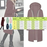 Ženska casual moda Solid COLLSString kapuljač dugi džep sa kapuljačom dugi jakni