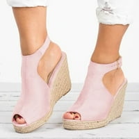 Puntoco sandale za žene Cleanic Žene Solid Ljetne dame udobne sandale Slope peta Ležerne prilike plaže