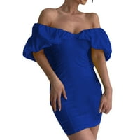 Ljetne haljine Trendy Line One rame Maxi haljina plus veličina plava xl