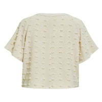 Leuncero majica za žene Švicarske tačke majice V izrez Ljetni vrhovi Casual TEE Half rujan tunička bluza