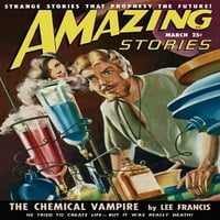 Vintage Sci Fi Strane priče Hemijski vampirski poster Ispis