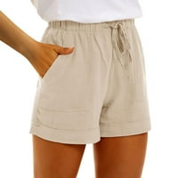 Loose hlače za žene Ljetne kratke hlače, casual visoki struk povremeni džep labavi ravni noga sportski