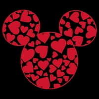 Boy's Mickey & Friends Mickey Mouse Logo napunjen srcima grafičkim teenim crnim velikim