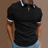 Polo majice za muškarce casual soild gumb top košulja isključite bluzu ovratnika kratki rukav moda