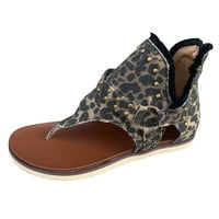 Ženske cipele modne ravne nožne sandale kravlje leopard print patent zatvarača za žene sandale za žene