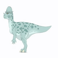 Pachycefalosaurus crtež za olovke s digitalnim plakatom boja