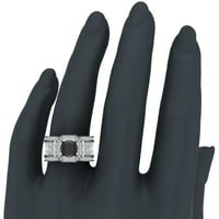 Veliki prsten za angažman crne dijamant 14k Rose Gold Halo prstenovi za žene 6. Carat