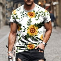 Buigttklop Nema granica Muška majica Clearence Plus Veličina Casual Okrugli vrat Cvijet 3D digitalni