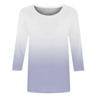 Yyeselk dame vrhovi i bluze čistere za prodaju casual rukavi okrugli izrez Tuničke košulje Trendy gradijent