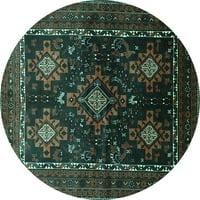 Ahgly Stroj za upotrebu u zatvorenom krugu Perzijske tirkizne plave tradicionalne prostirke, 8 'krug