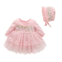 Proljeće jesenska suknja haljina haljina sa šeširom za 6-mjesečna beba koja nosi