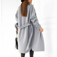 Zimski kaputi za žene Ženska vuna tanka kaput Tkaćna jakna dame Slim dugačak kaput odljeva čvrsto dugme