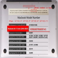 Kaishek Zaštitna futrola Tvrdi poklopac za novi MacBook Air S model M1 i A2179 i A1932, USB tip-C QLXL0203