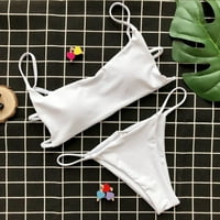 Žene kupaćih kostima Bikini set Push-up podstavljeni čvrsti grudnjak Wh l Beachwewweb bijela Veličina