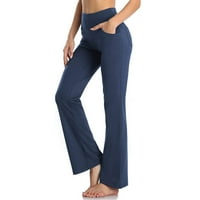 Homenesgenics Ženske hlače za čišćenje ispod $ Ljetna ženska čista boja visoki džep za struk Sportske fitnes joge široke noge hlače