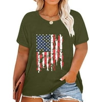 Patriotske majice za žene, plus veličine za žene američka majica zastava 4. jula Patriotska majica s