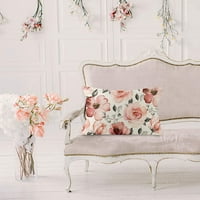 CHAOLEI Dekorativni jastuk za bacanje pokriva seoski jastuk 19,6x11.8in Pozdrav proljetni cvijet sivi i bijeli jastuk Slučaj Spring ukrasi za kauču kauča za kauču kauč