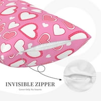 Pravokutni plišani jastuk, zaljubljeni ružičasti uzorak uzorak ne-piljki skriveni zip sofona jastučnice,