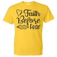 Muška vjera prije straha y žuta majica velika žuta