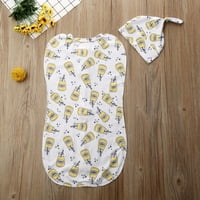 Unise novorođene novorođenčad pamučne vreće za spavanje crtani print patentni zatvarač swaddy wrap pidžama