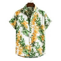 Muške majice muške havajske majice kratkih rukava ispisano dugme dole ljetne majice na plaži