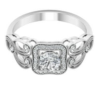 0. CT Moissite Vintage Angažman prsten za žene, certificirani prsten sa moissenim zlatnim zglobovima,