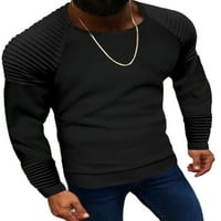 Glookwis mens džemper u boji Ležerne prilike za pletene vrhove jaki obični pulover Crew Bluza dugih