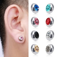 Bluelans uho, par uši uho, ne-piercing magnetski čelični čelični čelik okrugli rivestone ugrađeni muškarci Žene minđuše modni nakit