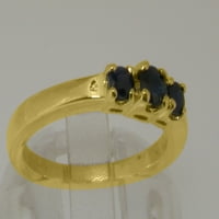 Britanci napravio je 10k žuti zlatni prirodni safirni ženski zaručni prsten - Opcije veličine - Veličina